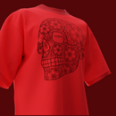 Mandala skull red t-shirt